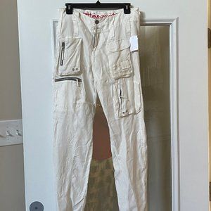 PETE & GRETA by JOHNNY WAS MARIKA CREAM CARGO PANTS SZ 8